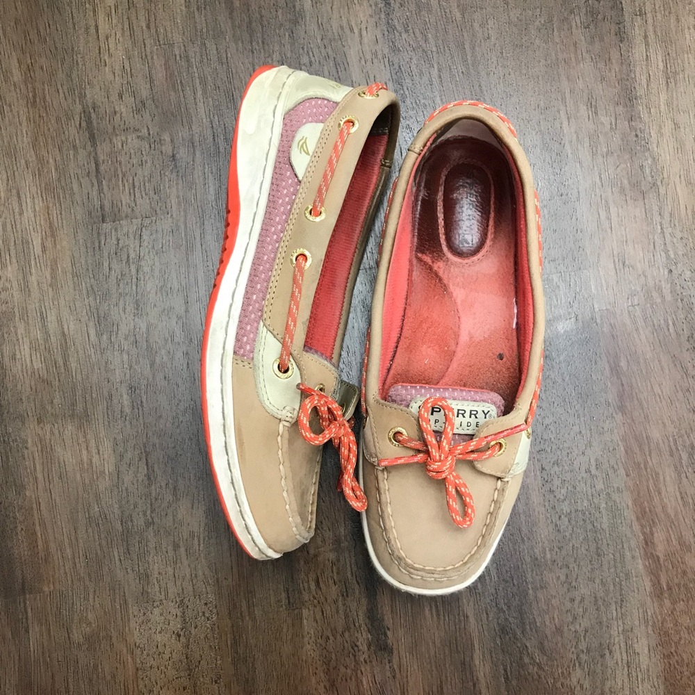 Coral Sperry Topsiders